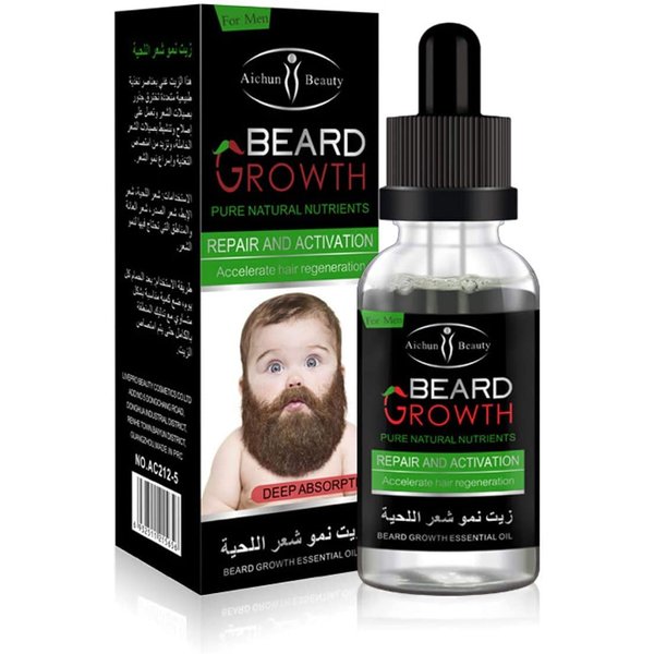 AICHUN BEAUTY Beard Oil Mustache Hair Pure Natural Nutrients Skin Cleansing Vitamins Grapefruit Seed Oil Ginger Andrea Hair 30ml