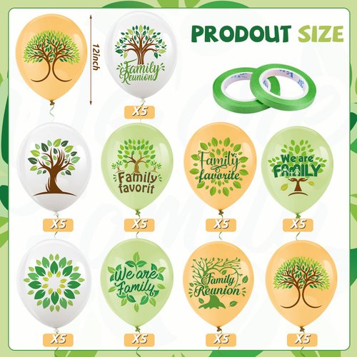 HOWAF 45pcs Family Reunion Balloons 12 Inch We Are Family Latex Balloons Family Tree Theme Party Balloons for Home Family Reunion Party Decorations, Family Gathering Party Supplies Favor