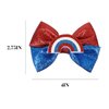 2pcs 4th of July Independence Day Hair Bows 4" Glitter Rainbow Hair Clips Patriotic Alligator Barrettes Pins for Toddler Teens Girls Kids Back School Outfits Decor Accessories Gift