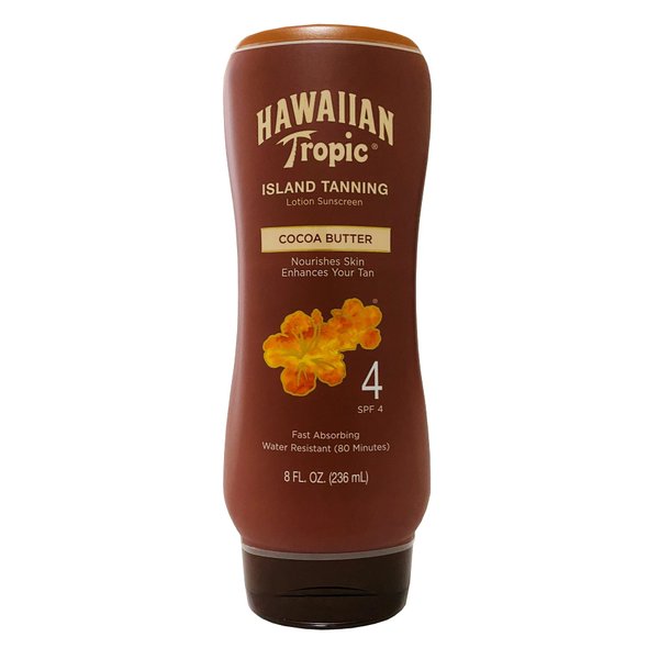 Hawaiian Spf#4 Tropic Tanning Lotion Cocoa Butter 8 Ounce (235ml) (3 Pack)