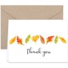 Paper Frenzy Fall Leaves Thank You Note Cards and Kraft Envelopes - 25 pack