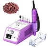 Subay Professional Finger Toe Nail Care Electric Nail Drill Machine Manicure Pedicure Kit Electric Nail Art File Drill with 1 Pack of Sanding Bands (Purple)