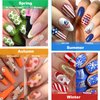 IDDFEVE 12 Months All Holiday Nail Stickers, 24 Sheets Seasonal Variety Pack 2 Pcs Per Month DIY Nail Art, Self-Adhesive Pegatinas Uñas for a Year of Halloween Christmas Thanksgiving&Valentine’s Day