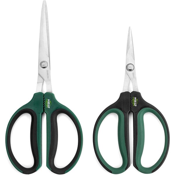 Yieldcropper Hydroponic 2-Pack Bonsai Scissors and Plant Trimming Shears Set - Stainless Steel Pruning Shears for Indoor Gardening, Succulent Harvest, and Precision Plant Care