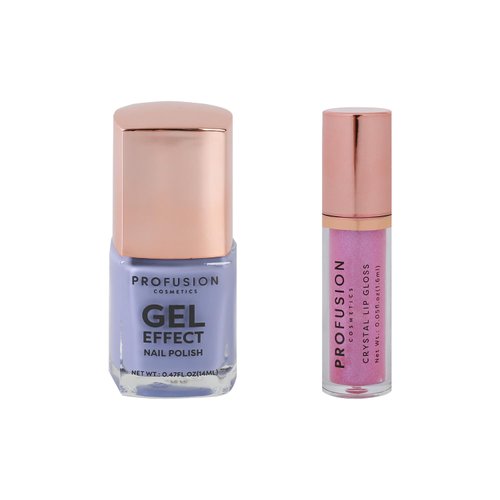 Profusion Cosmetics Frosted Snow Sparkle Nail Polish and Lip Gloss Set, Vegan and Cruelty Free Duo for Natural Glow, Long Wearing and Glamorous Touch for Dazzling Holiday Look