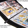 50 Pack 400 Pockets 2.5x3.5" Trading Card Sleeves,Double-Sided 4 Pocket 6.1x7.6" Page Protector,Ultra-Clear Game Card Sheets for A5 Mini 3 Ring Binder