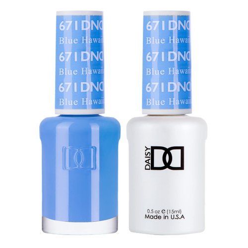 DND Gel Polish Set - 1 each of Gel Polish and Nail Polish, 671 Blue Hawaiian, 0.5 Fl Oz