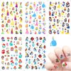 Cute Cartoon Nail Art Stickers Decals Kawaii Design Acrylic Nail Stickers 3D Self Adhesive Designer Nail Art Supplies Cute Nail Decals Decorations for Women Girls DIY Manicure Tips 5Sheets