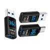 xiwai 3pcs/lot Type-C Adapter with Smart LED Digital Display 10Gbps USB-C to USB3.2 Type-A PD 36W Fast Charging Monitoring Display Tester Detector
