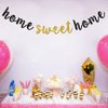 Black Glitter Home Sweet Home Banner - Welcome Back Sign Supplies - Welcome Home Bunting Housewarming Military Family Party Decorations