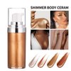 Body Shimmer Oil, Liquid Body Illuminator Drops Face Body Shimmer Oil Long Lasting Smooth Liquid Highlighter Stick Shimmer Highlighter Liquid Bronzer for Face Body Glitter(#03)