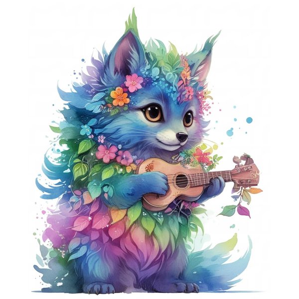 Entongstar Paint by Numbers Kit for Kids (Framed Guitar Cat)