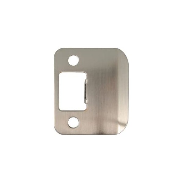 Round Corner Extended Lip Strike Plate, 2-1/4" x 1-1/2", (2" Overall Length), Satin Nickel by Stone Harbor Hardware