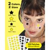 LitBear Acne Patch Pimple Patch, Black & Yellow Star Shaped Acne Absorbing Cover Patch, Hydrocolloid Acne Patches For Face Zit Patch Acne Dots, Tea Tree Oil + Centella, 112 Patches, 14mm & 10mm