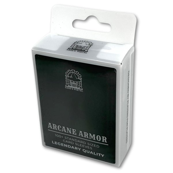 Arcane Armor 100 ct Sturdy Matte Card Sleeves Standard Sized for TCG Like Magic The Gathering, Pokemon, Yugioh, Lorcana - Durable Textured MTG Card Sleeves (Black)