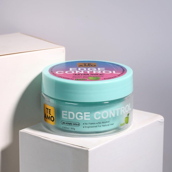 Te Amo Edge Control 2.82oz Apple or Pinapple Smell Water Based Gel, all hair type Extra Hold, No Floking 24hr Hold with Vitamine E (2.82, Apple)