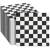 Checkered Flag Paper Napkins for Race Car Birthday Party (6.5 x 6.5 In, 150 Pack)