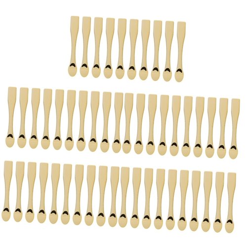 FOMIYES 50 pcs mask spoon beauty scoop eye cream spatula face cream spoon gold mask plastic scoops mask for face Skin Care Cream Spoons Face Cream Pick Spoon Makeup Pick Spoons lotion mini