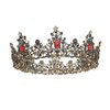 S SNUOY Baroque Crowns for Women Vintage Queen Crowns Full Round Metal Crown Costume Tiara Jeweled-Black