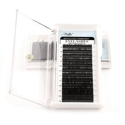 Real Siberian Mink Eyelash Extensions B/C/D/J Curl | Professional Salon Use | Thickness 0.15mm Individual Volume Lashes Length 8-15mm Mixed Tray (B Curl) by Bella Hair