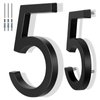 6 Inch Floating House Number Metal Modern Anti-Rust House Address Numbers for Outside with For Mailbox Yard Home Front Door Zinc Alloy Black, 911 Visibility Signage (5)