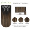 WindTouch Clip in Hair Extensions Human Hair Extensions 18 Inch 120g 7pcs #2T6P2 Dark Brown to Chestnut Brown Balayage Clip in Hair Extensions Clip in Hair Extensions Real Human Hair Double Weft