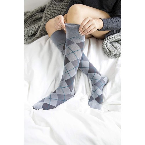 Rejuva 15-20 mmHg Graduated Compression Socks, Argyle Pattern, Men/Women