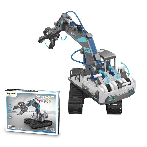 STEM Building Block Assembly Toy - Hydraulic Power Grab Machine Science Experiment Set for Kids 8-12 Years - Small Educational Toys with Powerful Learning Experience