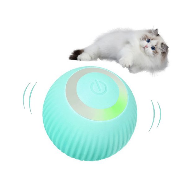 ZALBYUY Intelligent Interactive Cat Toys Ball with LED Lights, Cat Toys, Automatic Moving Rolling Ball for Indoor Cats, Cat Automatic Toy