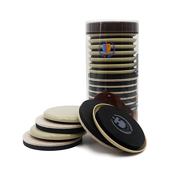 Round Furniture Moving Kit (16 Piece) for Carpeted and Hard Floor Surfaces Felt Pads Suitable for All The Furniture Sliders
