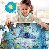 MINIWHALE Kids Puzzle for Kids Ages 4-8 Ocean Floor Puzzle/Underwater Shark Pattern Design Puzzle/Raising Children Recognition Promotes Hand-Eye Coordination (Glow in The Dark, 46Pcs, 24x18in)