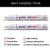 TFIVE White Permanent Paint Marker Pens - 2 Count Oil Based Marker Pen, Medium Tip, Waterproof & Quick Dry, for Office, Art projects, Rock Painting, Ceramic, Glass, Wood, Plastic, Metal, Canvas