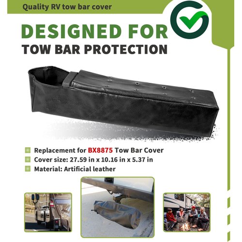 BX8875 Tow Bar Cover, Fit for Alpha 2 Blue Ox or Ascent and NSA Tow Bars, Waterproof Upper Cover Superior Protection for Your RV Tow Bars