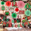 Red and Green It's About To Get Ugly Banner and Ugly Sweater Hanging Swirls Ugly Christmas Sweater Party Banner for Ugly Sweater Party Decorations, Ugly Christmas Sweater Party Supplies