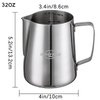 Milk Steaming Pitcher Frother Cup - Espresso Machine Accessories Frothing Pitcher,Milk Frother Cup Stainless Steel 32 Oz,Milk Coffee Cappuccino Latte Art 32 oz(900ml)
