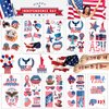 HFLKKC 10 Sheets 4th of July Temporary Tattoos Stickers Patriotic Independence Day Stickers Patriotic Tattoos Stickers for USA Memorial Day Veterans Day