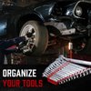 ALOANES 52-Slot Metal Wrench Organizer, Heavy Duty Wrench Organizer Tray for Tool Box, Fit SAE & Metric Wrench Storage, 4 Pack Wrench Holders(Red&Black)