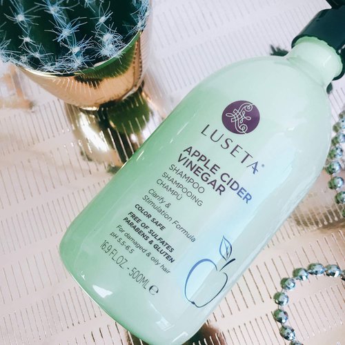 Luseta Apple Cider Vinegar Shampoo for Damaged and Oily Hair -Infused with Pyrus Malus for Clarify & Stimulation, Sulfate Free Paraben Free 16.9oz