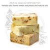 HARMONIFY All Natural Set of Soap Bars (Rose, Lavender, Olive Oil) with Wooden Soap Dish, Assortment of Natural Hand-Made Soaps, Skin Revitalizing and Moisturizing, Healthy, Made in Europe