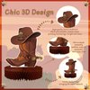 10 Pcs Western Cowboy Honeycomb Centerpieces Wild West Party Decorations Western Centerpieces for Tables 3D Double Sided Stand Cards Rodeo Themed Party Decorations