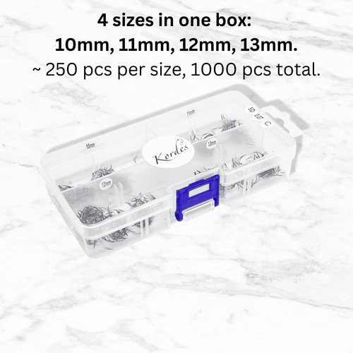 Kordes Lash Clusters – 1000pcs Lash Extension Kit – 5D Volume C Curl Lash Clusters – Handmade and Premade Fans Eyelash Extensions – Natural Mink Eyelash Extensions (10 to 13mm 5D C Curl)