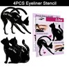 IDDFEVE 4 Pcs Eyeliner Stencils for Cat Eye Winged and Smokey Eyeshadow Applicators Shaper Tool Guide (10 Different Effects)