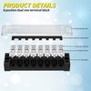 Joinfworld 8 Position Terminal Block 25A 600V Dual Row Screw Terminal Strip Dual Row with Cover and 8 Position Pre-Insulated Terminal Jumper Block - 4Sets