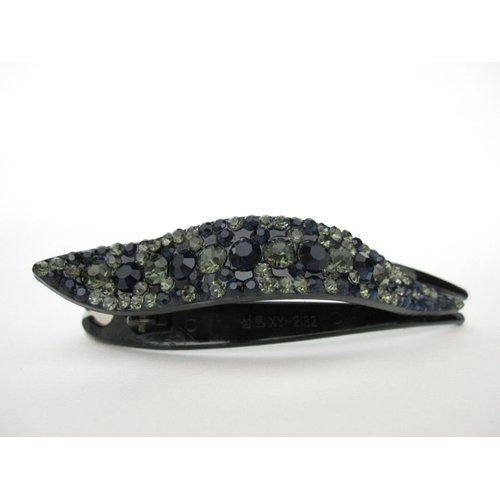 Generic Midnight blue gray black acrylic alligator hair claw clip clamp