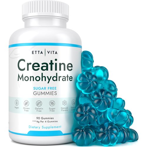 Sugar-Free Creatine Monohydrate Gummies (1g/Gummy) Potent Creatine Gummies for Men & Women, Creatine Supplement for Muscle Support, Cellular Energy, Cognitive Function - Non-GMO, Gluten-Free, Vegan
