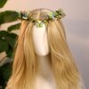 MOSTORY Woodland Butterfly Flower Crown - Handmade Fairy Headpiece Elf Circlet Forest Tiara for Women Girls Spring Wedding Renaissance Party Gold Green