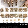 BELICEY Gold Crystal Rhinestones for Nails Design 2120Pcs Nail Art Rhinestone Multi Shapes Size Flatback Crystal Gems Stone for Nails DIY Crafts Tumblers Bottles Clothes Makeup Manicure