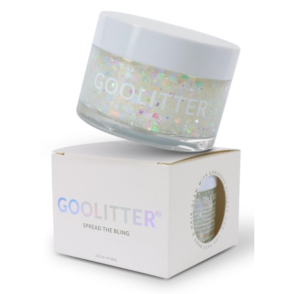 Goolitter Face, Body & Hair Holographic Clear White Glitter Gel [Snowy Rainbow] 2oz (60mL) | Chunky | K-Beauty | Halloween, Festival, EDM, Rave, Party, Concert, Costume Makeup| Vegan, Cruelty Free