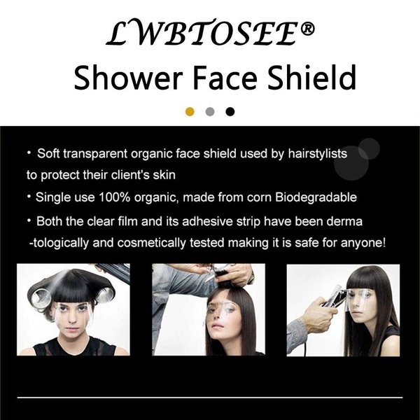 100pcs Disposable Shower Face Shields - Hair Salon, Permanent Makeup, Hairspray and Eye Protection Visors - LWBTOSEE Salon Supplies