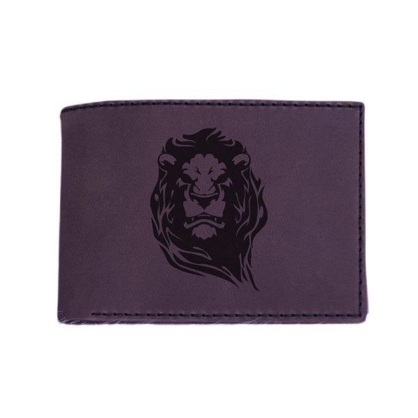 VietsWay Men's Lion Tatoo Style -17 Genuine Leather Flipout Slim ID Wallet MHLT_04